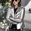 Fitaylor Spring Autumn Women PU Leather Jacket Casual Lady Windproof Motorcycle Leather Coat Plus Size S-5XL