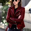 Imitation Leather Women Slim Sashes Casual Biker Jackets Outwear Female Tops BF Style Black Leather Jacket Coat
