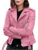 Fitaylor Spring Autumn Women PU Leather Jacket Casual Lady Windproof Motorcycle Leather Coat Plus Size S-5XL