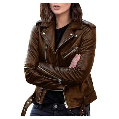 Leather Jacket Women's New Top Autumn Short Spring PU Locomotive Suit Slim Winter Leather Jacket